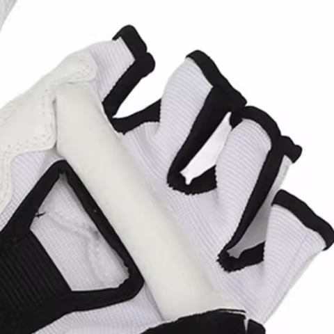 Durable PU Taekwondo Sparring Gloves Half Finger M/L Fighting Gloves White Punch Bag Training Gloves