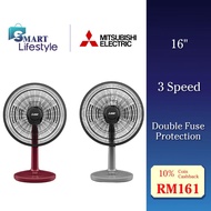 Mitsubishi 3 Speed Desk Fan (16") GREY / RED D16A-GB-P
