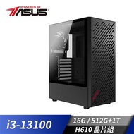 華碩平台[神行鬥王]i3四核效能SSD電腦(i3-13100/16G/1T/512G_M2) 神行鬥王