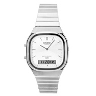 [Creationwatches] Casio Vintage Analog Digital Stainless Steel Silver Dial Quartz AQ-240E-7A Unisex 