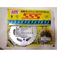 MODENAS GT128 SPROCKET SET SSS HARD STEEL SPROCKET