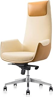 Ergonomic Chair Boss Chair, Fashion Leather Reclining Casual Executive Chair Leather Cloth with Computer Chair Lift Office Chair Comfortable 360