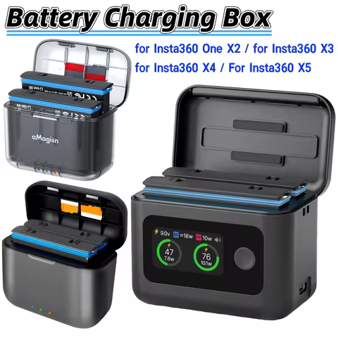 Fast Charging Case Dual-Slot Battery Charging Storage Box for Insta360 One X2/for Insta360 X3/for In