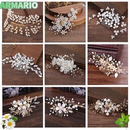 IARMARIOQR Bridal Hair Comb Jewelry Crystal Peals Wedding Headpieces