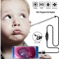 otoscope earwax remove with camera - safe ear cleaner for ios/android, visual ear canal kit with led