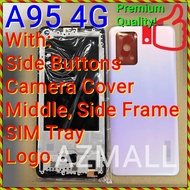 (Rainbow Silver) NEW ORI Full Housing On Off Volume Buttons Frame Battery Cover Oppo A95 4G / CHP236