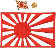 A-ONE Japan Navy Country Flag Lapel + Rising Sun Flag Bag Patch Patch, Hot Leathers Patch, 3D Tactic