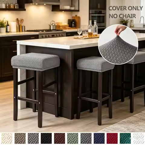 Elastic Rectangle Bar Stool Covers Soft Jacquard Stool Cover Counter Stool Cover Washable Bar Stool 