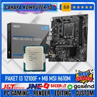 Intel Core I3 12100F TRAY PACKAGE (Gen 12) LGA 1700 + MSI H610M DDR4 Motherboard with Warranty