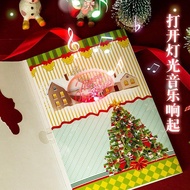 Christmas Eve Christmas Gift Music Greeting Card Folding Creative with Sound Blessing Card