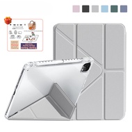 Y-fold Clear iPad Case For iPad 10th Generation 7/8/9th 10.2 Air 4 5 10.9 Pro 11 Pro11 4/5/6th Mini 6 5/6th Air 2 9.7 Tablet Cover with Pencil Holder