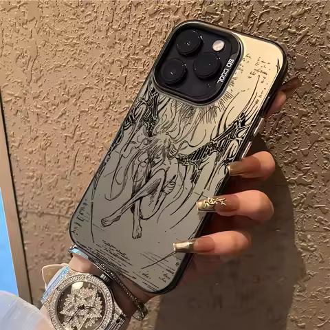 Luxury Black Angel Death Demon Phone Case for OPPO Realme 5 8 8i 9i 10 11 12 Pro C21Y C31 C33 C35 C5