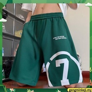 Plus Size M-8XL ShortsKorean Trendy Letter Number 7 Print Shorts Couple Unisex St rap Drawstring Cas