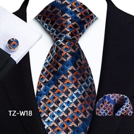 Jacquard Newest design Festive Present 8CM Tie Handkerchief Cufflink Set Necktie Man's Polka Dot Flo