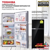 TOSHIBA GR-AG55SDZ(XK) 510L TOP MOUNT FREEZER REFRIGERATOR - BLACK - 3 TICKS