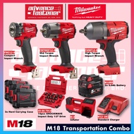 Milwaukee M18 TRANSPORTATION COMBO / M18 AUTOMOTIVE COMBO M18 Impact Wrench Combo CW M18 BI Inflator &amp; 14PCS Socket Set