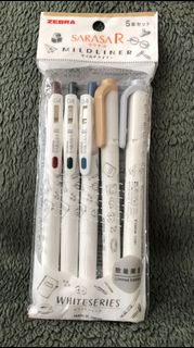 [現貨] 日本製限量版Zebra Sarasar Mildliner Whiteseries 0.4原子筆+Highlighter套裝