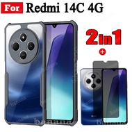 Redmi 14C 4G Shockproof Phone Case for Redmi 13C C75 Redmi A3 2 in 1 Anti-Spy Tempered Glass Screen 