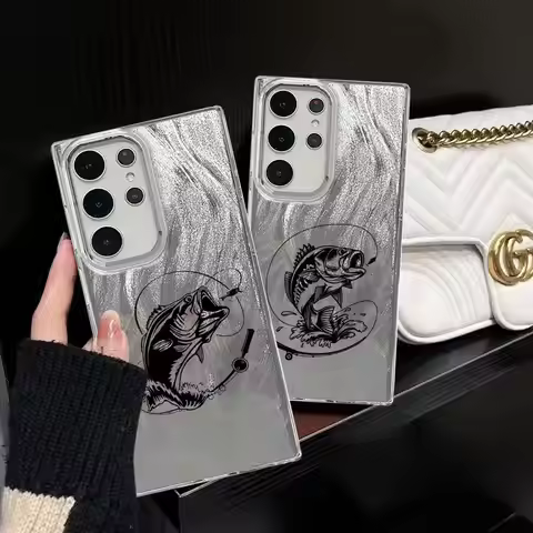 Line Fishing Man Soft Shell Phone Case for Samsung Galaxy S23 S21+ S22 Plus S21 S24Ultra S25 Ultra S