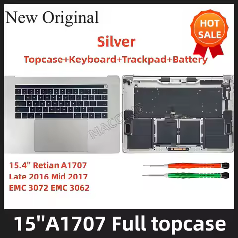 US Layout A1707 keyboard+topcase+ battery+trackpad for MacBook Pro A1707 2016 2017 EMC 3162 EMC 3072