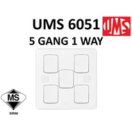 UMS 5 Gang 1 Way Switch