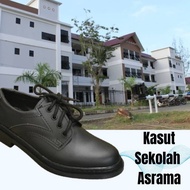 Kasut Formal Hitam berjahit/Kasut Sekolah Asrama/Kasut Hitam Bertali