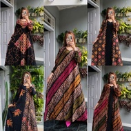 BAJU GAMIS DASTER BATIK SOGAN LENGAN PANJANG PEKALONGAN TERBARU ASLI