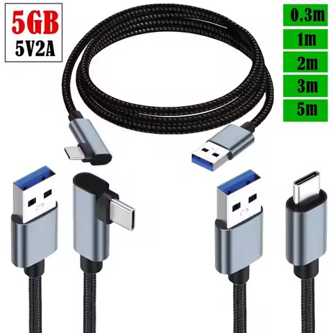USB 3.0 (Type-A) Male to USB 3.1 (Type-C) Data Cable 5GB Transfer Speed 5V2A Type-C Computer Laptop 