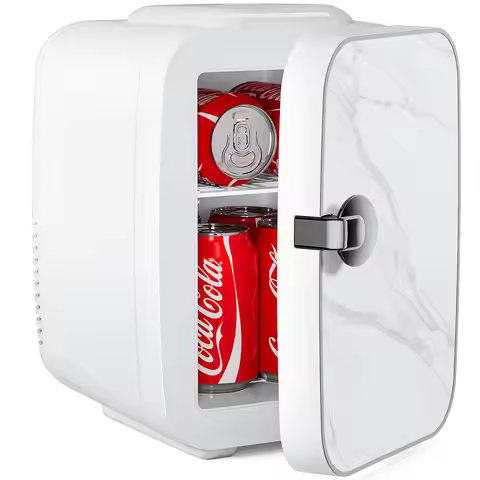 Portable 4L/6 Can Cooler Fridge Compact SkinCare Drinks Fridge for Bedroom Car Portable Refrigerator