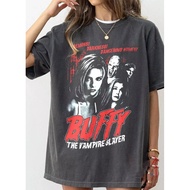 Buffy The Vampire Slayer Vintage T-Shirt Horror Movie Men's And Women's T-Shirts Casual Round Neck C