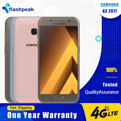 Original Samsung Galaxy A3 2017 A320F 4G Mobile Phone Fingerprint 4.7" 2GB+16GB 13MP+8MP Exynos7870 