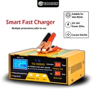 【Ready Stok】CORALOV Seterek Cas Aki Motor Mobil 24 Volt Otomatis Charger Aki 12V 24V 500AH Otomatis 