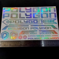 Cutting Sticker Hologram POLYGON MTB Bike One set maxdecal