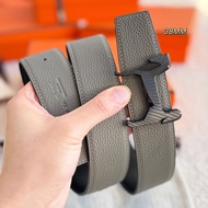 1ERI He ** es New Style Pony Buckle Men's Belt Togo First Layer Cowhide Double-Sided Design Casual A