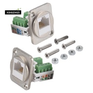 2PCS RJ45 Panel Mount Screw Terminal Adapter, RJ45/8P8C Female Panel Mount Connector, RJ45 Solderles