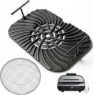 Grill Grate & Splatter Shield for Ninja Foodi FG551 DG551 Grill Accessories, Cast Iron Griddle Plate