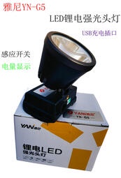 雅尼YN-G5充電USB頭戴式感應LED強光防水頭燈釣魚燈礦燈10W