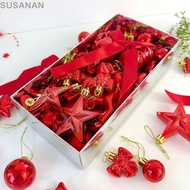 SUSANAN Christmas Tree Bauble Ornaments, 45PCS Assorted Shapes Holiday Hanging Ornaments, Hanging Lo