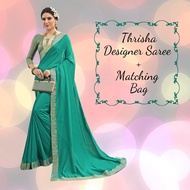Deepavali Special Thrisha Designer Saree+Matching Clutch Bag/Indian Wear/ Diwali/Thrisha 26674