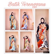 Batik Kaftan Terengganu Baju Maxi Dress Viral Baju Kelawar Design 3 (Maroon/Light Blue/Green/Black/Blue