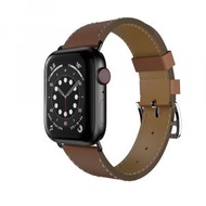 魚骨牌 - Apple Watch Ultra/7/6/5/4/SE (42/44/45/49mm) Classic 經典真皮錶帶 - 啡