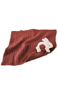德國kikadu兔子固齒器與有機棉毛巾/ 紅