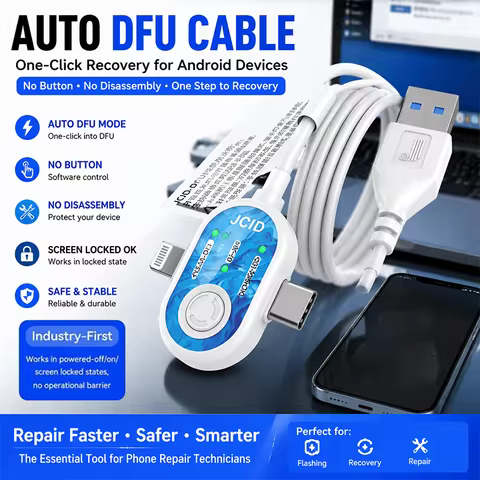JCID Auto DFU Cable Android Engineering Cable One Key Enter DFU Mode For iPhone 8-16 Android System