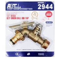 AB Tools- 1/2" Brass Key Union Ball Bib Tap(2944) & 1/2" Brass Loose Key Bib Tap(2168)- Kepala Paip 