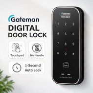 [Gateman ] Digital Door Lock  1-Second Auto Lock | No Handle | Touchpad Type, Color: Black - From Ko
