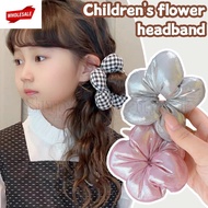 (BC)Flower Shaped Hair Scrunchie - Fashion Hair Accessories - Korean Style, Sweet,  - Back Head Pony