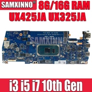 UX425JA UX325JA For Asus Zenbook 14 13 UX425JA UX325JA Laptop Motherboard With I3 I5 I7 10Th Gen Cpu Mainboard 8GB 16GB RAM