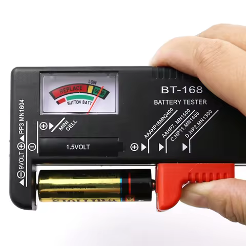 Naughty Bird BT-168 AA/AAA/C/D/9V/1.5V batteries Universal Button Cell Battery Colour Coded Meter In