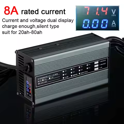 60V 48V 73V 67.2V 71.4V 58.8V 54.6V Lithium Battery Charger 8A Li-ion Lipo Lifepo4 13S 14S 16S 20S