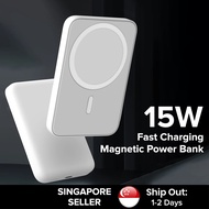 (SG) ALON 5000mAh / 10000mAh Magnetic Powerbank - Wireless 15w, Wired 20w Fast Charging Power Bank Charger